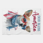 Patriottische Hond-Chihuahua Theedoek (Horizontaal)
