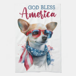 Patriottische Hond-Chihuahua Theedoek