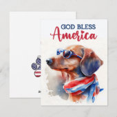 Patriottische Hond-Dachshond 4 juli kaart (Voorkant / Achterkant)