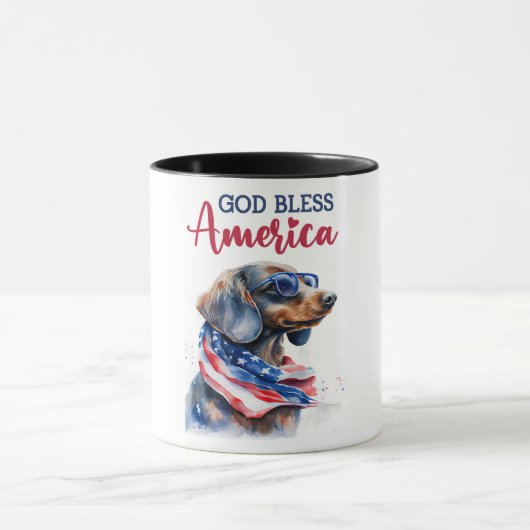 Patriottische Hond-Dachshond Mok (Midden)