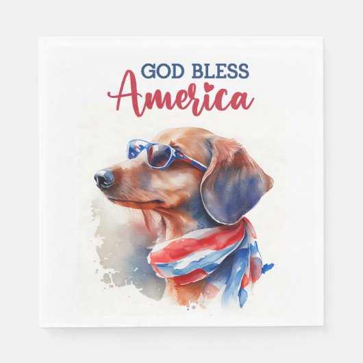 Patriottische Hond-Dachshond Servet (Voorkant)