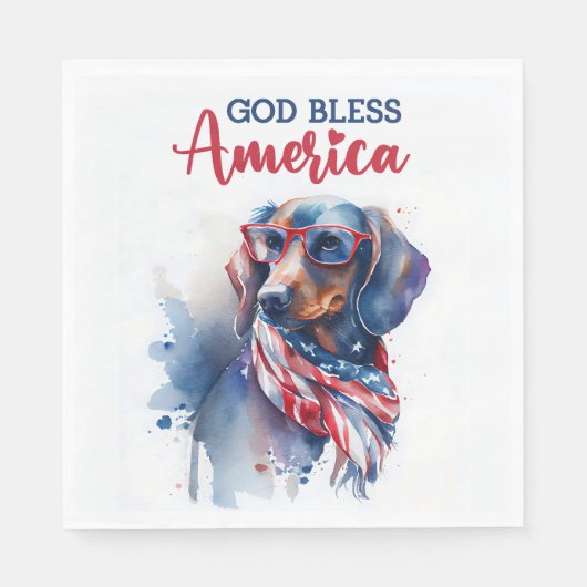 Patriottische Hond-Dachshond Servet (Voorkant)