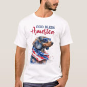 Patriottische Hond-Dachshond T-shirt (Voorkant)