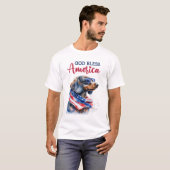 Patriottische Hond-Dachshond T-shirt (Voorkant volledig)