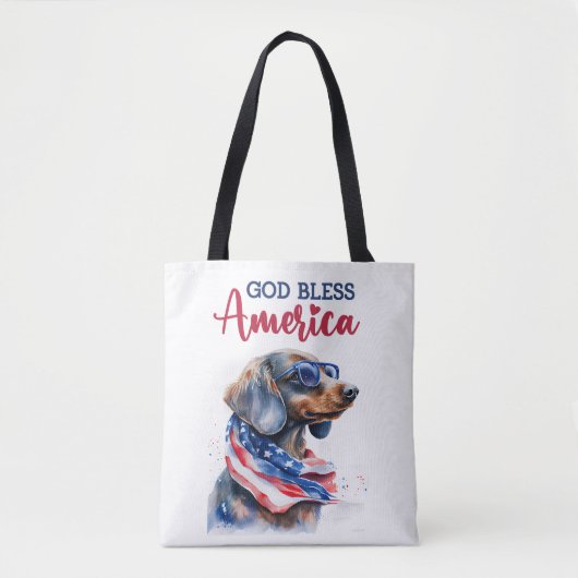 Patriottische Hond-Dachshond Tote Bag (Voorkant)