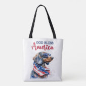 Patriottische Hond-Dachshond Tote Bag (Achterkant)