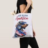 Patriottische Hond-Dachshond Tote Bag (Dichtbij)