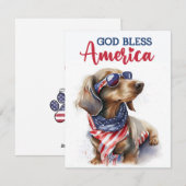 Patriottische Hond-Dachshund 4 juli kaart (Voorkant / Achterkant)