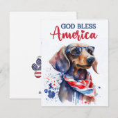 Patriottische Hond-Dachshund 4 juli kaart (Voorkant / Achterkant)