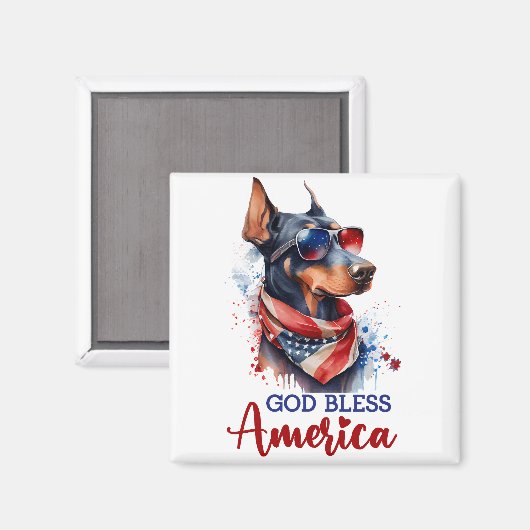 Patriottische hond - Doberman Magneet (Voorkant / Achterkant)