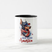 Patriottische hond - Doberman Mok (Midden)
