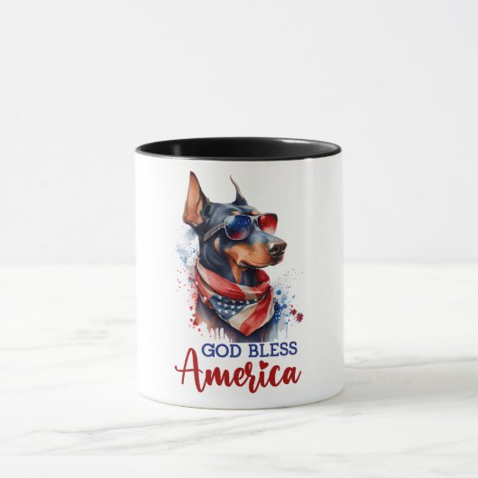 Patriottische hond - Doberman Mok (Midden)