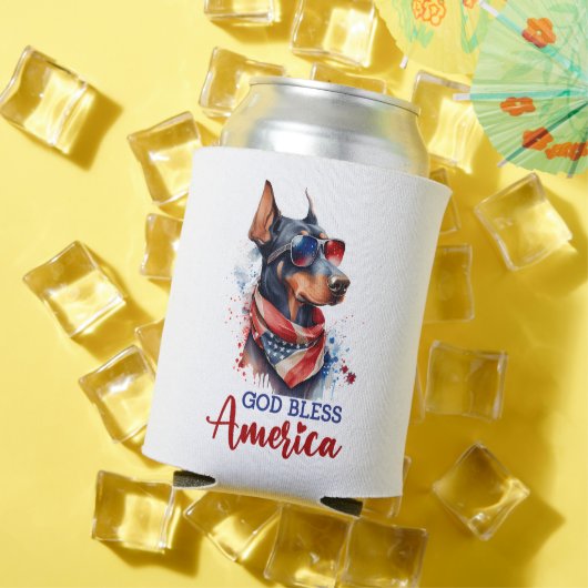 Patriottische Hond- Dobermann Blikjeskoeler (Insitu Zomer)