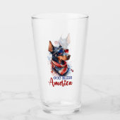 Patriottische Hond- Dobermann Glas (Voorkant)