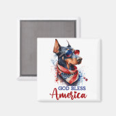 Patriottische Hond- Dobermann Magneet (Voorkant / Achterkant)