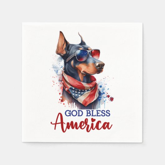 Patriottische Hond- Dobermann Servet (Voorkant)