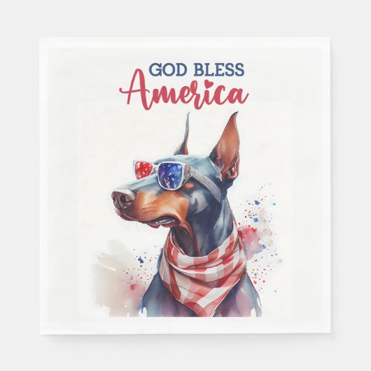 Patriottische Hond- Dobermann Servet (Voorkant)