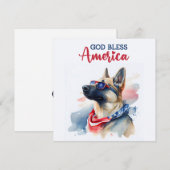 Patriottische Hond-Duitse Herder 4 juli kaart (Voorkant / Achterkant)