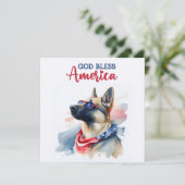 Patriottische Hond-Duitse Herder 4 juli kaart (Staand voorkant)