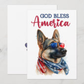 Patriottische Hond - Duitse Herder 4 juli kaart (Voorkant / Achterkant)