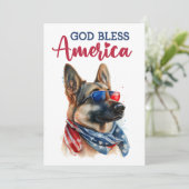 Patriottische Hond - Duitse Herder 4 juli kaart (Staand voorkant)