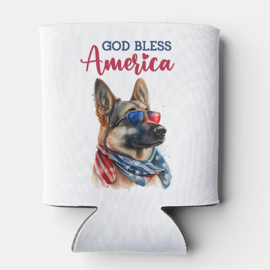 Patriottische hond-Duitse herder Blikjeskoeler (Achterkant)