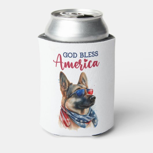 Patriottische hond-Duitse herder Blikjeskoeler (Blikje Achterkant)