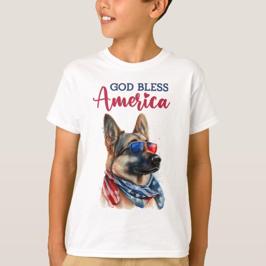 Patriottische hond-Duitse herder T-shirt (Voorkant)