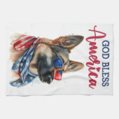 Patriottische hond-Duitse herder Theedoek (Horizontaal)