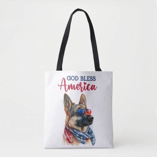 Patriottische Hond-Duitse Herder Tote Bag (Voorkant)
