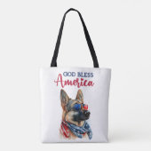 Patriottische Hond-Duitse Herder Tote Bag (Achterkant)