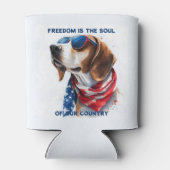 Patriottische hond Foxhound 4 juli Blikjeskoeler (Achterkant)