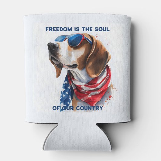 Patriottische hond Foxhound 4 juli Blikjeskoeler (Achterkant)