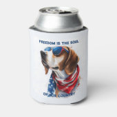 Patriottische hond Foxhound 4 juli Blikjeskoeler (Blikje Achterkant)