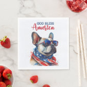 Patriottische Hond- Franse Bulldog Servet (Insitu)