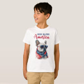 Patriottische Hond- Franse Bulldog T-shirt (Voorkant volledig)