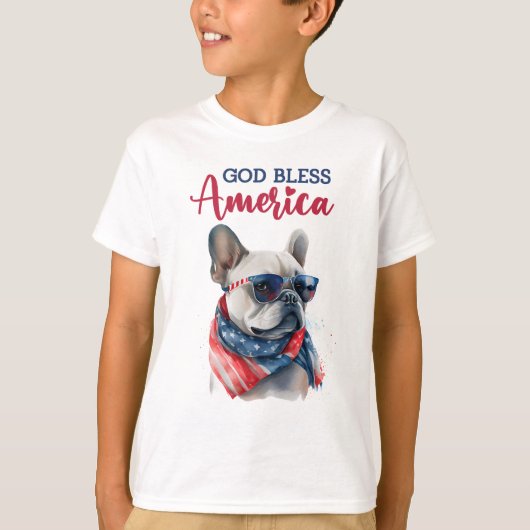 Patriottische Hond- Franse Bulldog T-shirt (Voorkant)