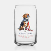 Patriottische hond gepersonaliseerd blikvorm glas (Voorkant)