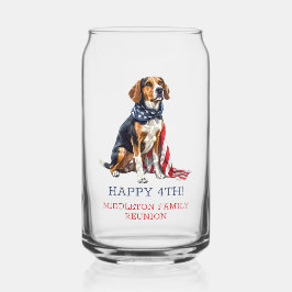 Patriottische hond gepersonaliseerd blikvorm glas
