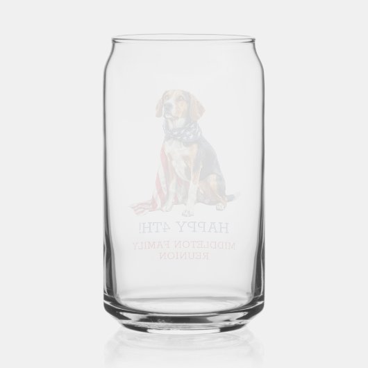 Patriottische hond gepersonaliseerd blikvorm glas (Achterkant)