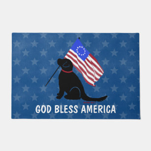 Patriottische hond God zegene Amerika Doormat Deurmat
