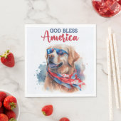 Patriottische Hond-Golden Retriever Servet (Insitu)