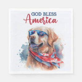 Patriottische Hond-Golden Retriever Servet