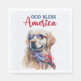 Patriottische Hond-Golden Retriever Servet