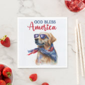 Patriottische Hond-Golden Retriever Servet (Insitu)