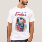 Patriottische Hond-Golden Retriever T-shirt (Voorkant)