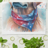 Patriottische Hond-Golden Retriever Theedoek (Gevouwen)