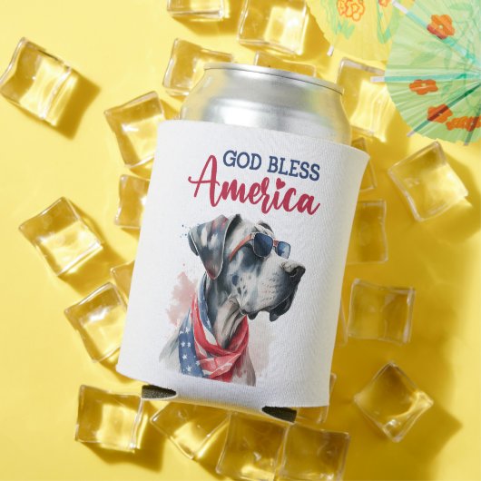 Patriottische Hond-Great Dane Blikjeskoeler (Insitu Zomer)