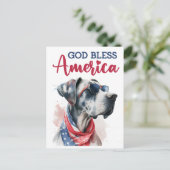 Patriottische Hond-Great Dane Briefkaart (Staand voorkant)