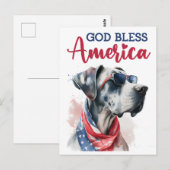 Patriottische Hond-Great Dane Briefkaart (Voorkant / Achterkant)